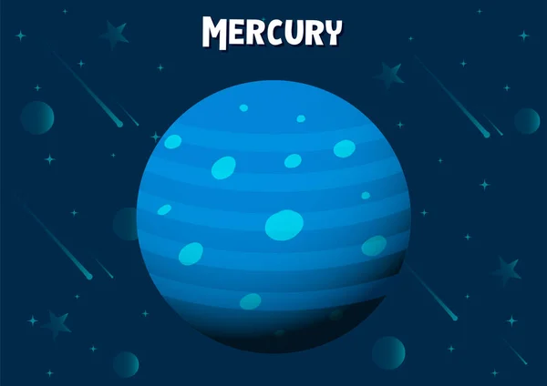 Vektorová Ilustrace Planety Merkur — Stockový vektor