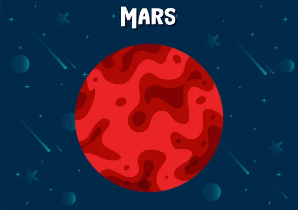 Vektorová Ilustrace Planety Mars — Stockový vektor