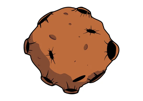 白地に孤立した隕石のベクトル図 — ストックベクタ