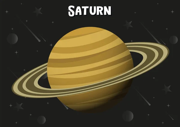 Vektorová Ilustrace Planety Saturn — Stockový vektor