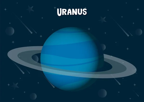 Vektorová Ilustrace Planety Uran — Stockový vektor