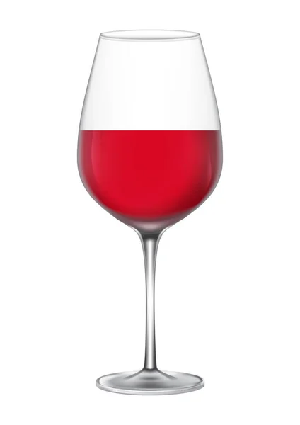 红葡萄酒酒杯 白色背景下分离的酒杯矢量图解 — 图库矢量图片