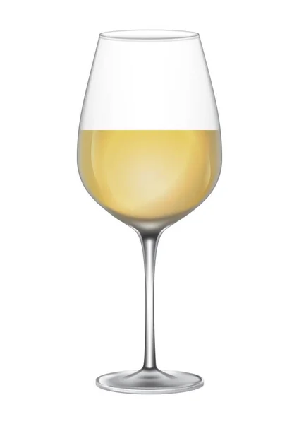 白ワインとワイングラス 白を基調としたワイングラスのベクトルイラスト — ストックベクタ