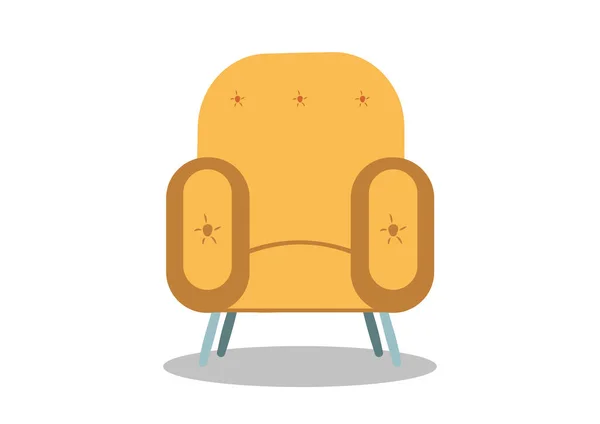 复古风格矢量插图中的黄色扶手椅 — 图库矢量图片