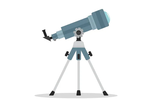 Ruimtetelescoop Clipart Platte Stijl Geïsoleerd Witte Achtergrond Vector Illustratie — Stockvector
