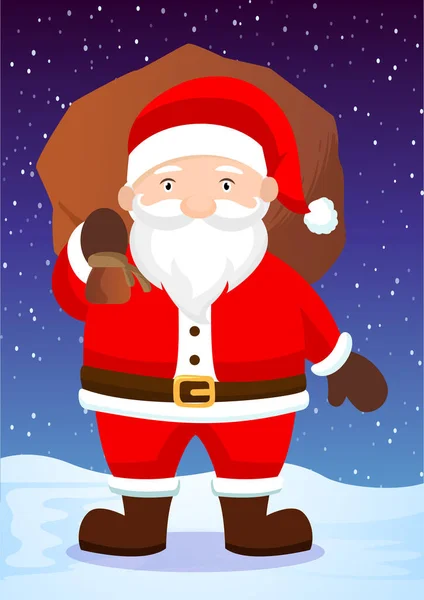 Frohe Weihnachten Santa Claus Charakter Cartoon Vector — Stockvektor