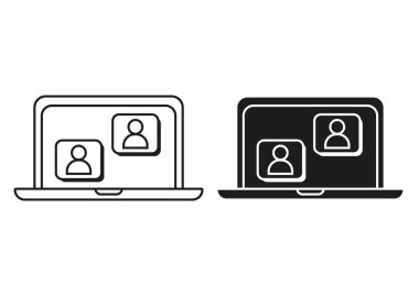 Siyah ve Beyaz Sohbet Düz Simge Vektörü