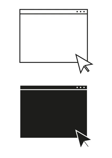 Schwarz Und Weiß Neue Tab Icon Flat Design Vector — Stockvektor