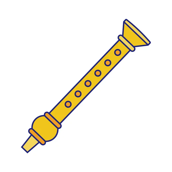 Вектор Плоского Дизайна Flute Icon — стоковый вектор
