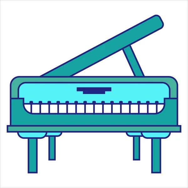 Piano Icon Flat Design Vector — Stock Vector