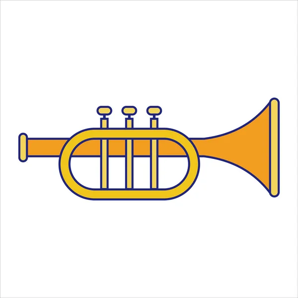 Trumpet Icon Flat Design Vector — Stock Vector