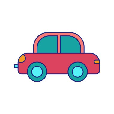 Oyuncak Araba Simgesi Düz Tasarım Vektörü
