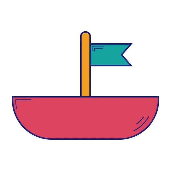 Вектор Плоского Дизайна Игрушечной Лодки — стоковый вектор