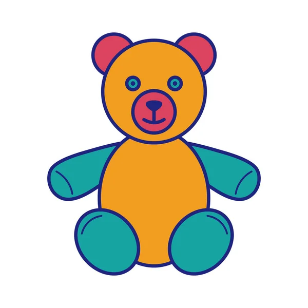 Toy Bear Ikona Płaski Projekt Wektor — Wektor stockowy