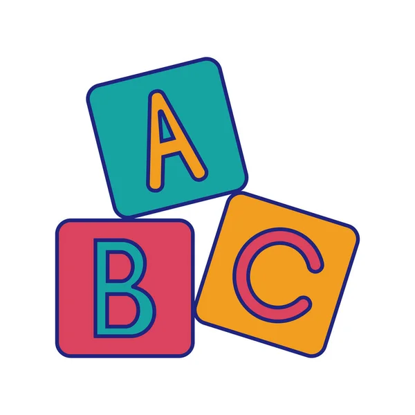 Abc Μπλοκ Εικονίδιο Παιχνίδι Επίπεδη Σχεδίαση Διάνυσμα — Διανυσματικό Αρχείο