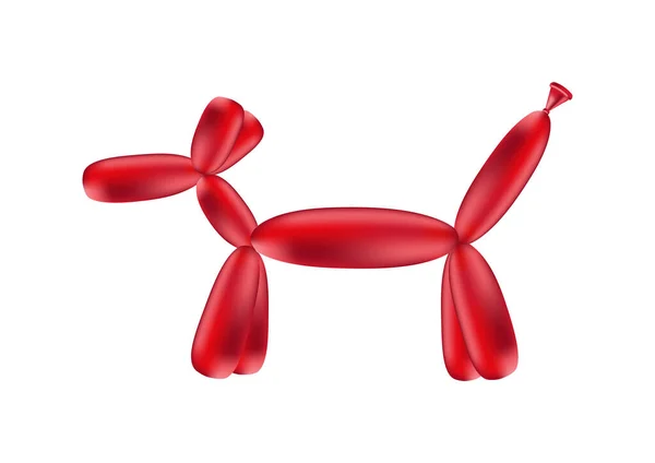 Roter Langer Luftballon Hundeform — Stockvektor