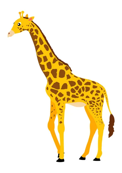 Giraffe Stripfiguur Vector Witte Achtergrond — Stockvector