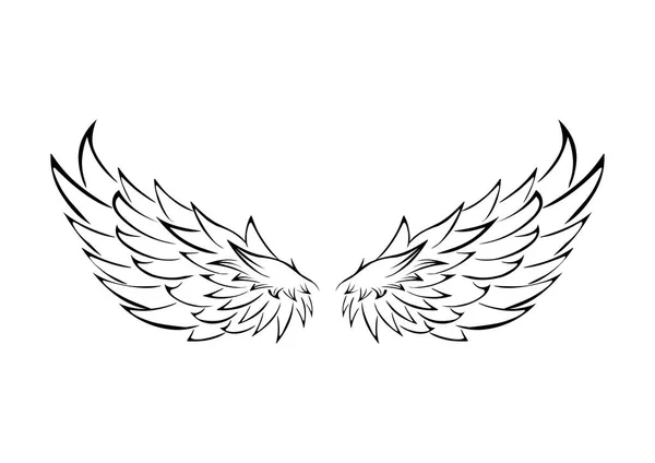 Heilige Black Wings Auf Weißem Hintergrund Vektor — Stockvektor