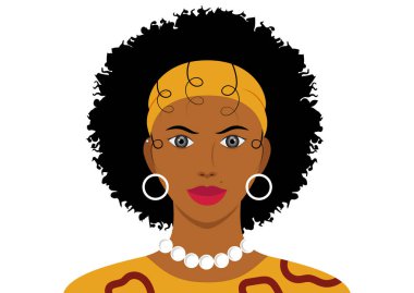 Zarif siyah kadın vektörünün portresi