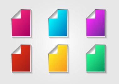 Düz biçimli renkli kağıt kağıtlar