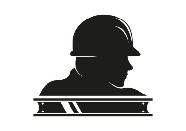 İnşaat Düz Logo Tasarım Vektörü Şablonu