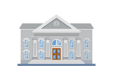 Museum Building Clipart Vector Flat Design Isolated On White Background