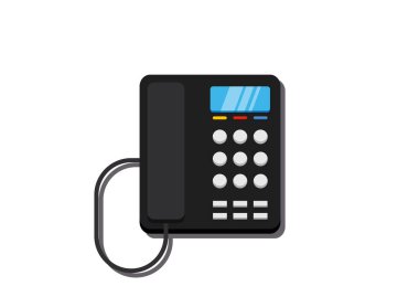Landline Phone Clipart Vector Flat Design Isolated On White Background