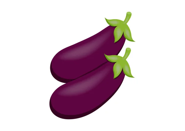 Eggplants Clipart Vector White Background — Stock Vector