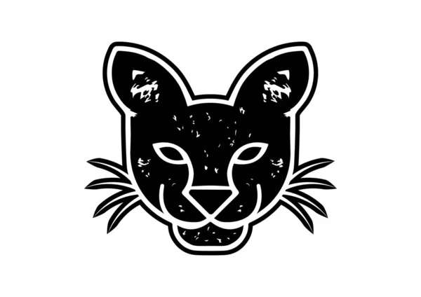 Black Puma Head Icon Flat Design — стоковый вектор