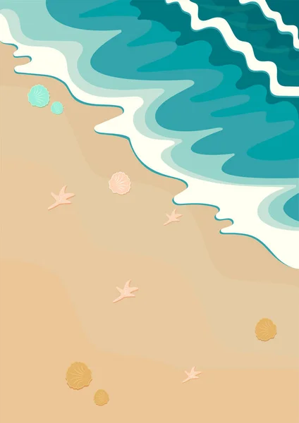 Seaside Summer Beach Vector Illustration — Stock Vector