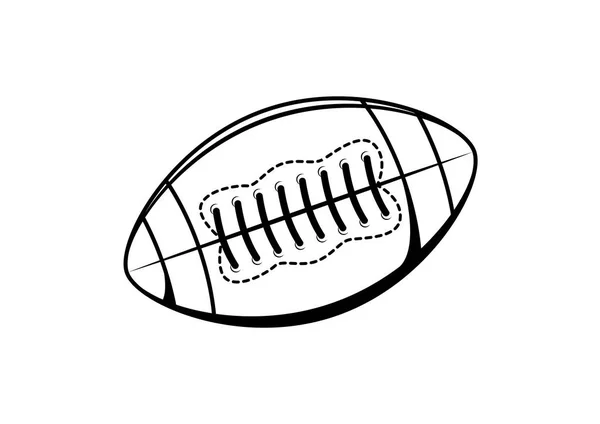 Vettore Rugby Ball Clipart Bianco Nero Sfondo Bianco — Vettoriale Stock