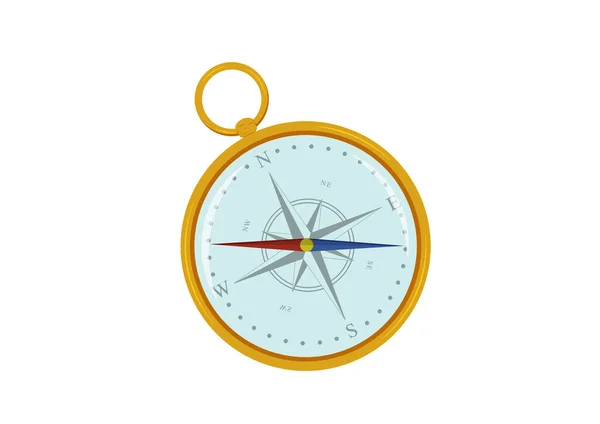Magnetic Compass Vector Illustration Nautical Compass Izolované Bílém Pozadí — Stockový vektor