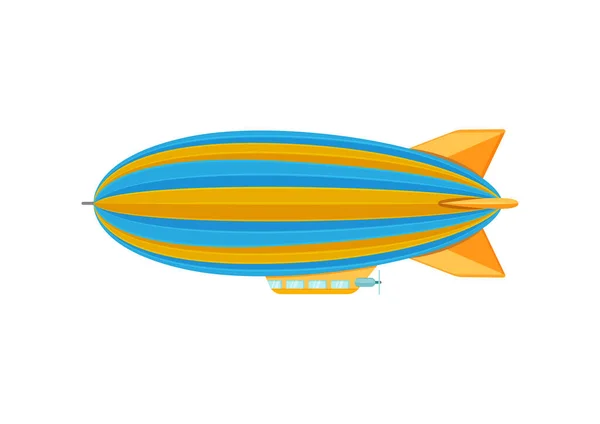 Beyaz Arkaplanda Renkli Hava Gemisi Vektörü Zeppelin Balonunun Vektör Llüstrasyonu — Stok Vektör