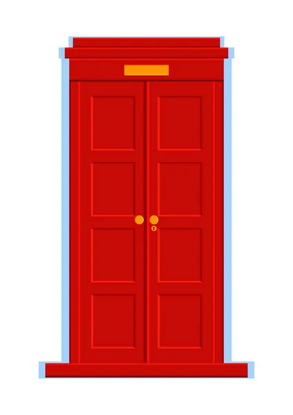 Rote Tür Auf Weißem Hintergrund Vektor Illustration — Stockvektor