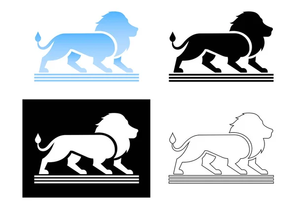 Lion Logo Vector Płaski Projekt Ilustracja Wektora Sylwetki Lwa — Wektor stockowy