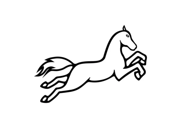 Schwarzes Und Weißes Pferd Silhouette Vektor Auf Weißem Hintergrund — Stockvektor
