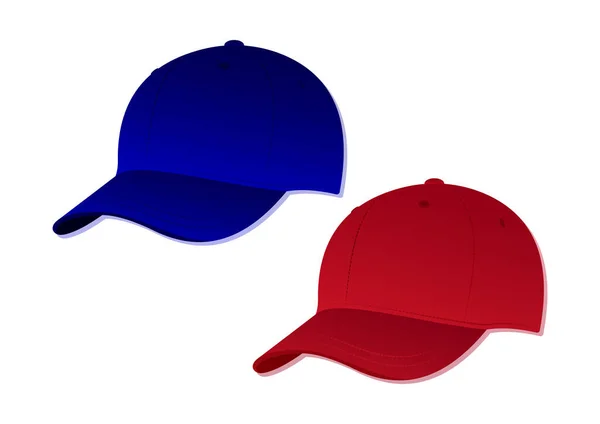 Clipart Red Blue Cap Flat Style — Stock Vector