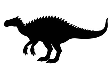 Iguanodon Dinozor Siluet Vektörü Beyaz Arkaplanda İzole Edildi