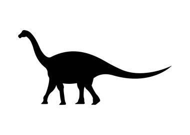 LiRainosaurus Dinozor Siluet Vektörü Beyaz Arkaplanda İzole Edildi