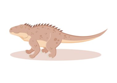 Shansisuchus Dinozor Çizgi Film Karakteri Vektör Resimleri