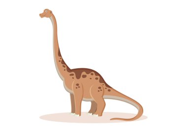 Brachiosaurus Dinozor Çizgi Film Karakteri Vektör Resimleri