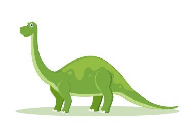 Brontosaurus Dinozor Çizgi Film Karakteri Vektör İllüstrasyonu