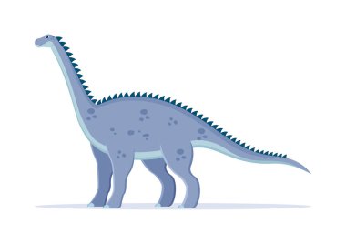 Diplodocus Dinozor Çizgi Film Karakteri Vektör İllüstrasyonu