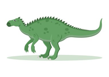 Iguanodon Dinozor Çizgi Film Karakteri Vektör İllüstrasyonu