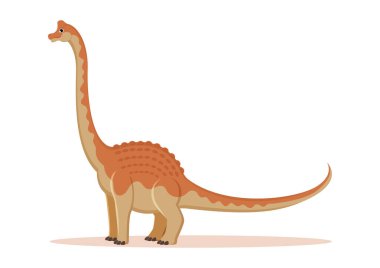 Pelorosaurus Dinozor Çizgi Film Karakteri Vektör İllüstrasyonu