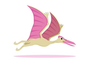 Quetzalcoatlus Dinozor Çizgi Film Karakteri Vektör Resimleri