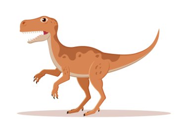 Raptor Dinozor Çizgi Film Karakteri Vektör İllüstrasyonu
