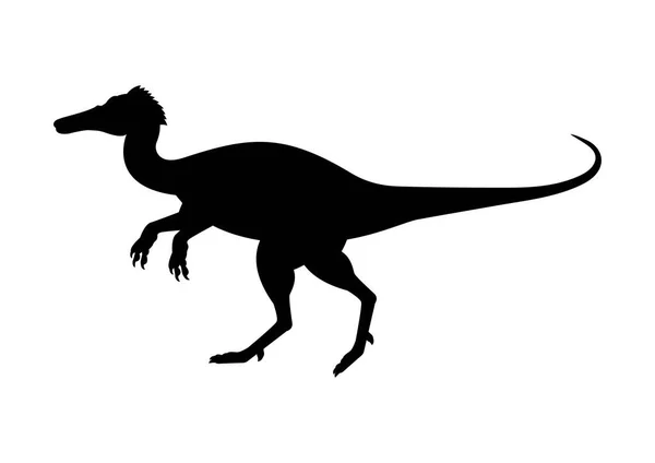 Baryonyx Dinozor Siluet Vektörü Beyaz Arkaplanda Zole Edildi — Stok Vektör