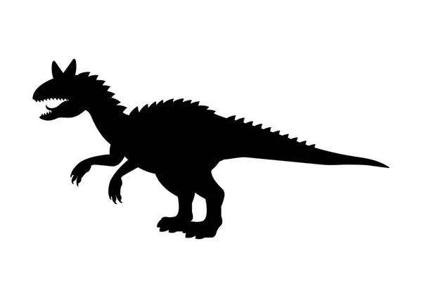 Carnotaurus Dinosaur Silhouette Διάνυσμα Απομονωμένο Λευκό Φόντο — Διανυσματικό Αρχείο