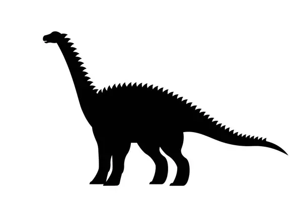 Diplodocus Dinosaurus Silueta Vektor Izolovaný Bílém Pozadí — Stockový vektor